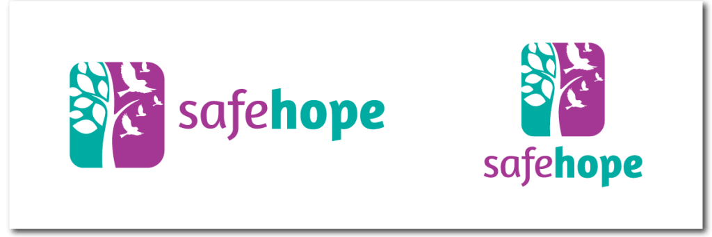 safehope logo horizontal and vertical lockups